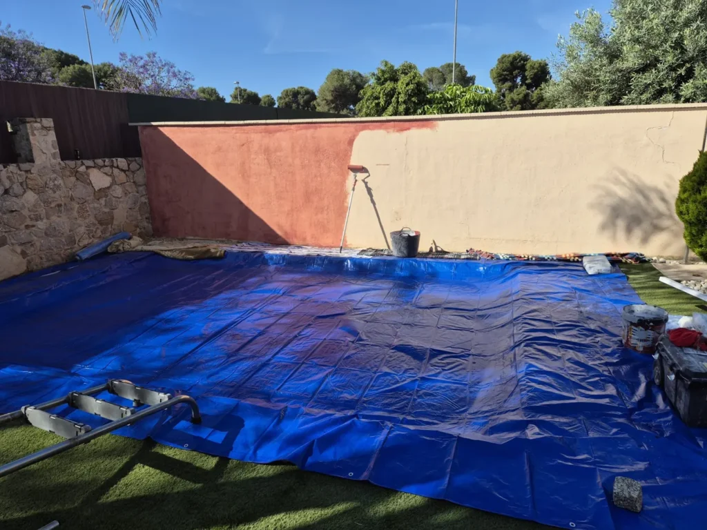 Piscina durante la obra